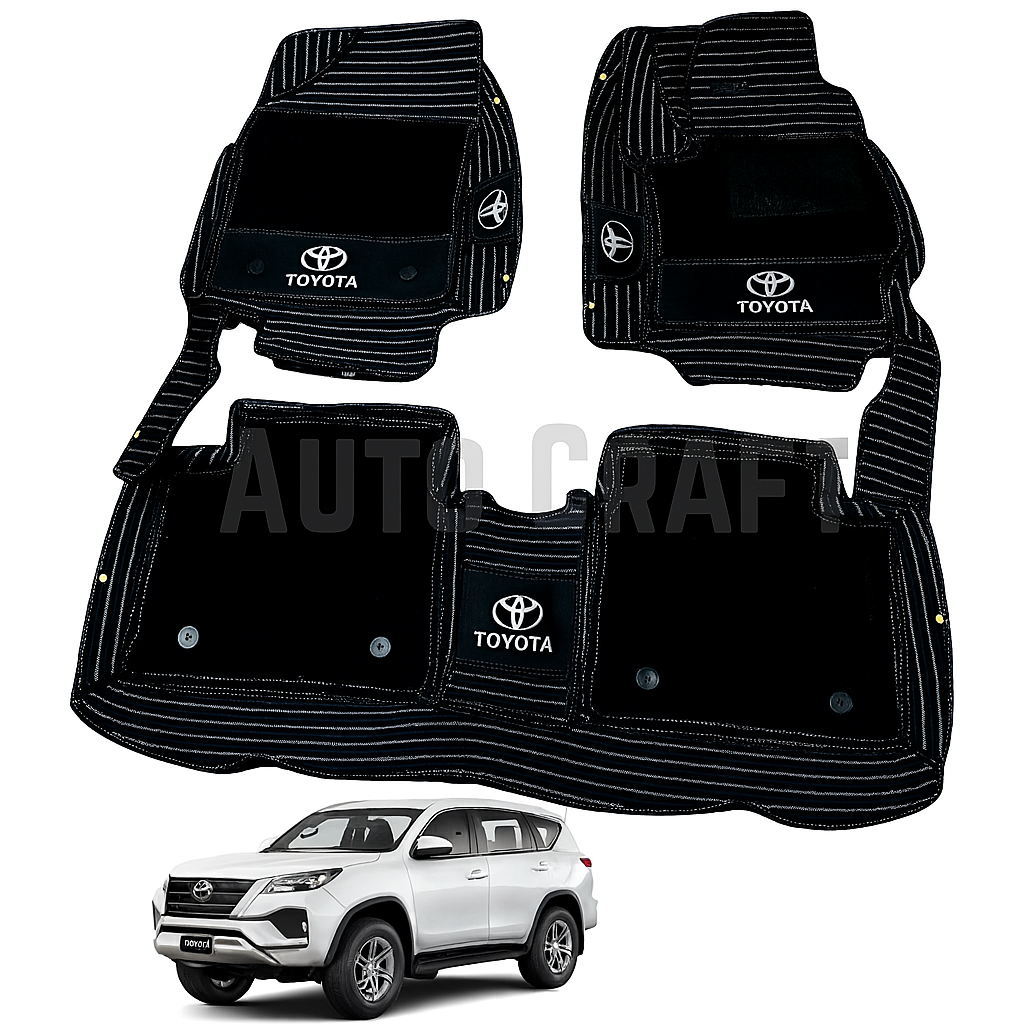 Toyota Fortuner 10D Floor Mats | 3 Pcs | Fortuner Best Floor Mats | Fortuner 10D Floor