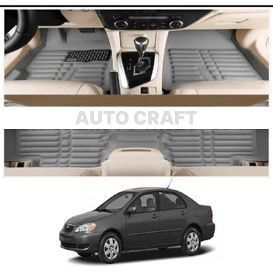 Toyota Corolla 5D Floor Mats | 3 Pcs | Model 2003-2008 | Corolla Best Floor Mats | Corolla 5D Floor