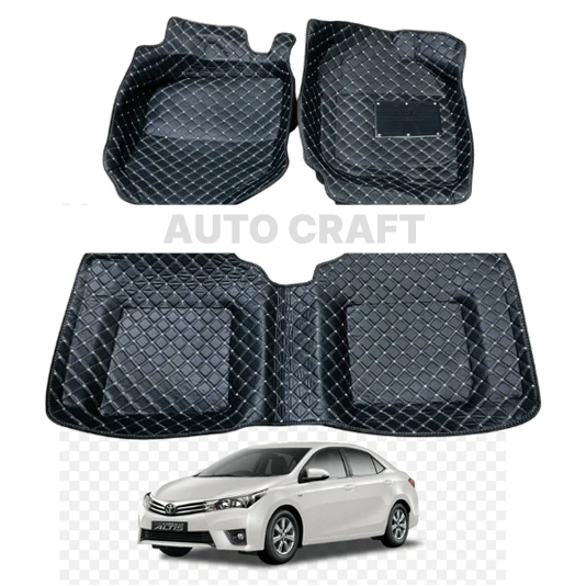 Toyota Corolla 6D Floor Mats | 3 Pcs | Model 2014-2022 | Corolla Best Floor Mats | Corolla 6D Floor