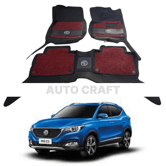 MG ZS 9D Floor Mats with Red Grass | 3 Pcs | ZS Best Floor Mats | ZS 9D Floor