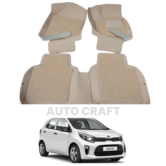 KIA Picanto 9D Floor Mats | 3 Pcs | Model 2019-2022 | KIA Picanto Best Floor Mats | Picanto 9D Floor