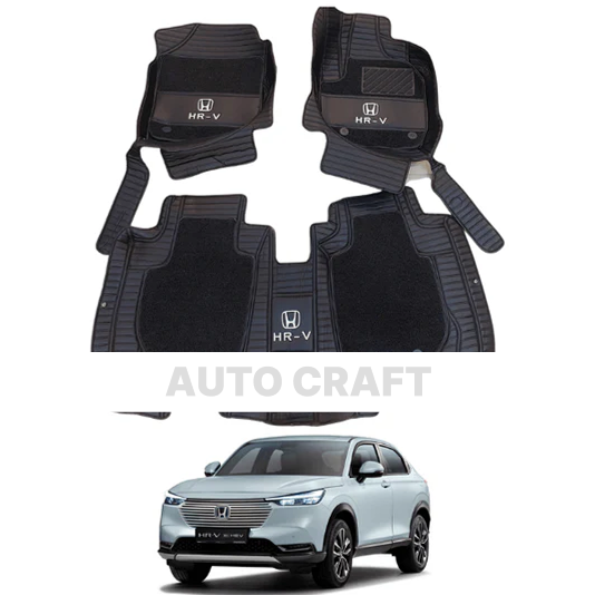 Honda HRV 9D Floor Mats with Black Grass | 3 Pcs | HRV Best Floor Mats | HRV 9D Floor