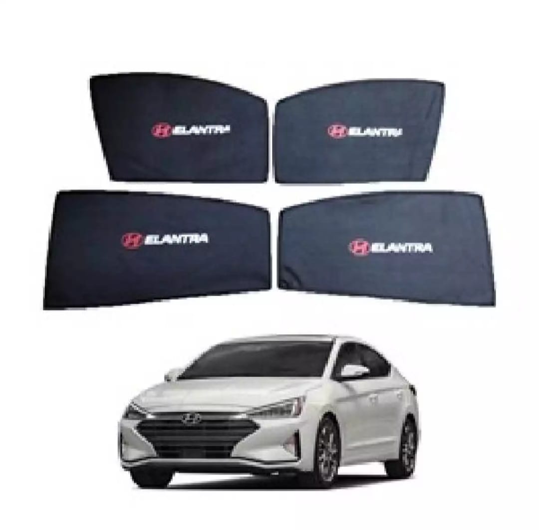 Hyundai Elantra Sun Shades With Logo - 4 Pcs