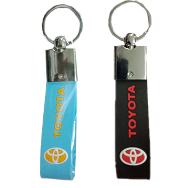 Toyota Metal Key Chain With Logo On Plastic Band
