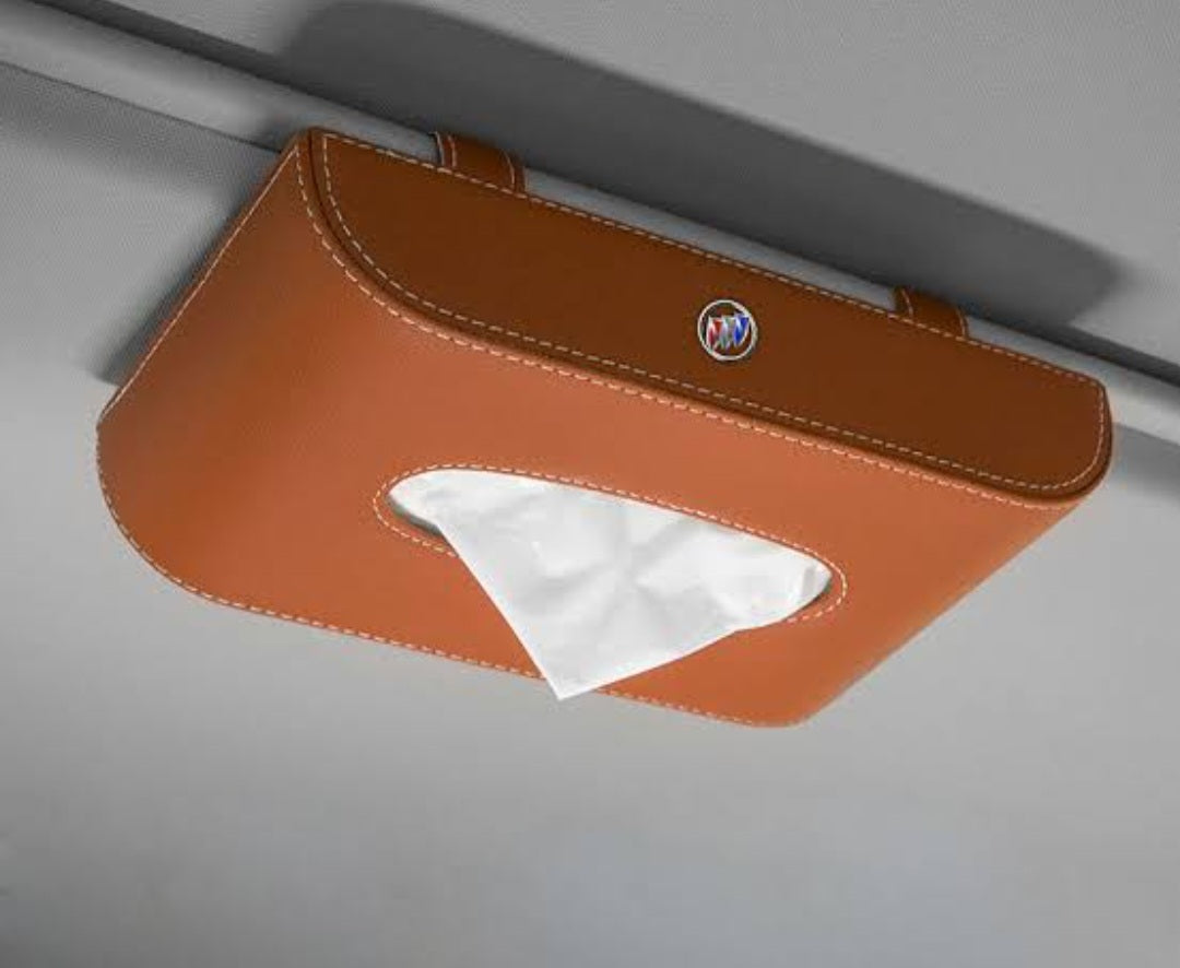 Car Tissue Box High Quality - PU Leather Red Black Brown - New Modern Autos