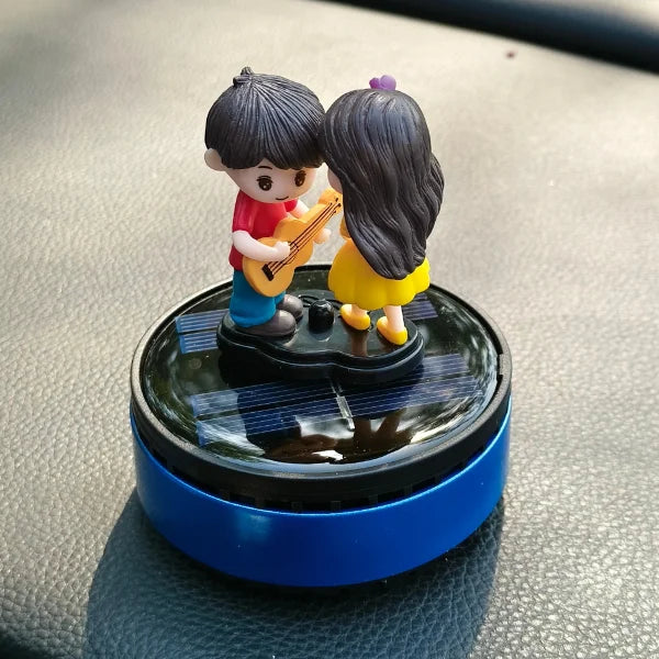 Car Dashboard Solar Air Freshener Couple with Refill Perfume