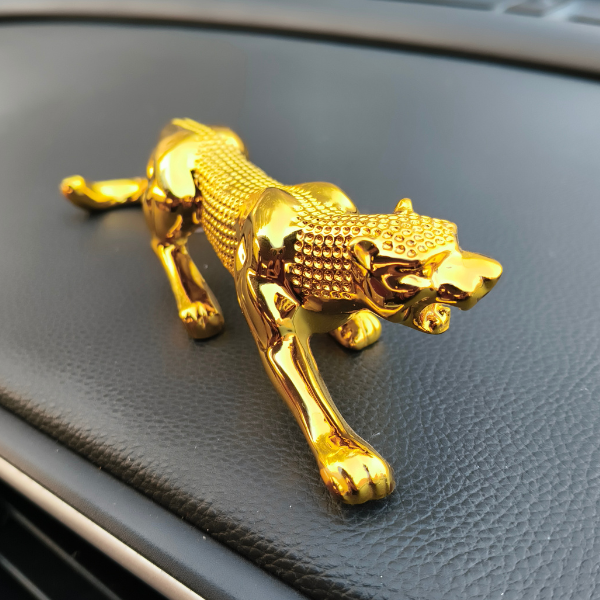 Leopard Golden Sculpture Dashboard Decoration With Double Tape