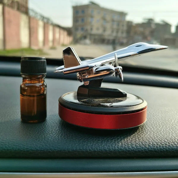 Car Dashboard Solar Air Freshener War Plane with Refill Perfume