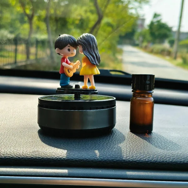 Car Dashboard Solar Air Freshener Couple with Refill Perfume