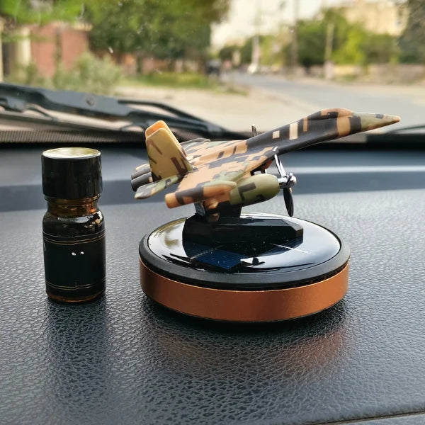 Car Dashboard Solar Air Freshener War Plane with Refill Perfume