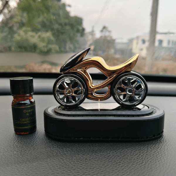Car Dashboard Solar Air Freshener Motorcycle with Refill Perfume