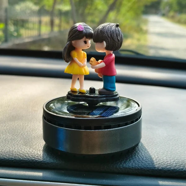 Car Dashboard Solar Air Freshener Couple with Refill Perfume