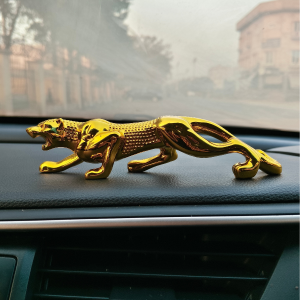 Leopard Golden Sculpture Dashboard Decoration With Double Tape