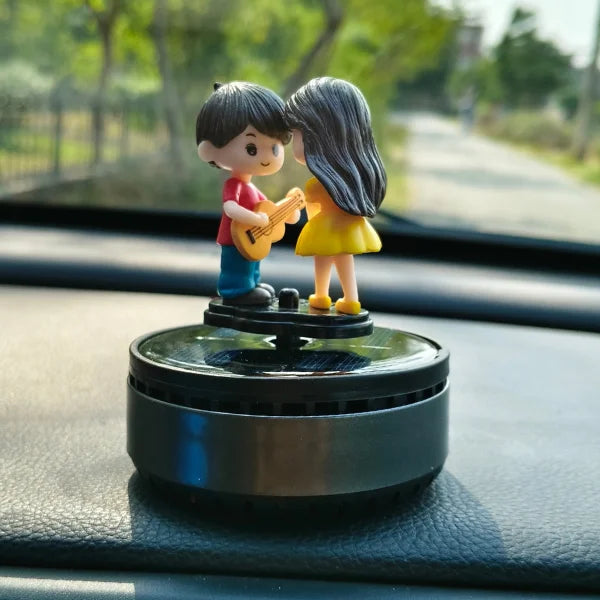 Car Dashboard Solar Air Freshener Couple with Refill Perfume