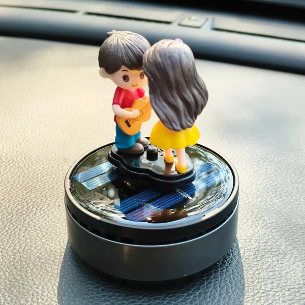 Car Dashboard Solar Air Freshener Couple with Refill Perfume