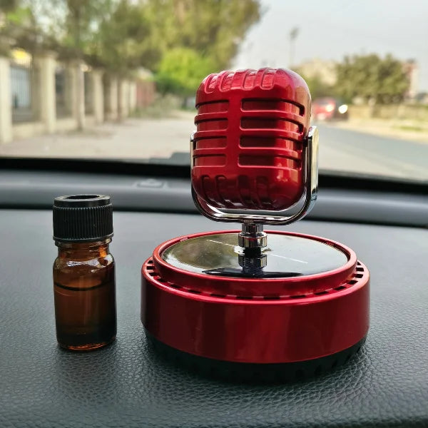 Car Dashboard Solar Air Freshener Mic with Refill Perfume