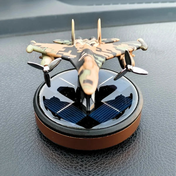 Car Dashboard Solar Air Freshener War Plane with Refill Perfume