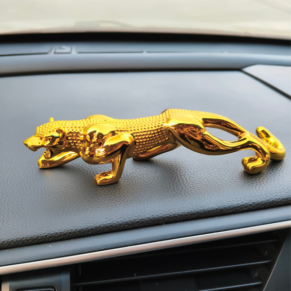 Leopard Golden Sculpture Dashboard Decoration With Double Tape