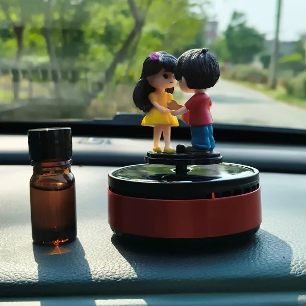 Car Dashboard Solar Air Freshener Couple with Refill Perfume