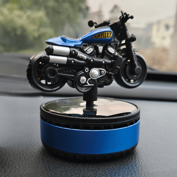 Car Dashboard Solar Air Freshener Harley Bike with Refill Perfume