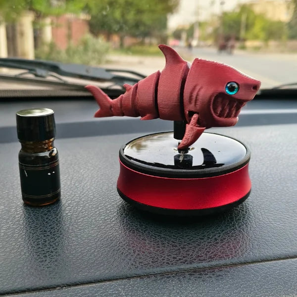 Car Dashboard Solar Air Freshener Shark with Refill Perfume