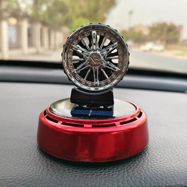 Car Dashboard Solar Air Freshener Wheel with Refill Perfume