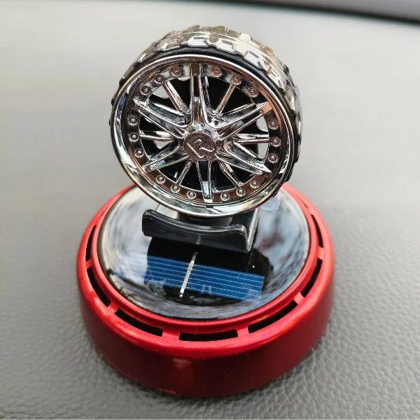 Car Dashboard Solar Air Freshener Wheel with Refill Perfume