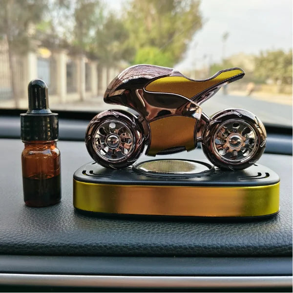 Car Dashboard Solar Air Freshener Heavy Bike with Refill Perfume