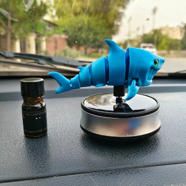 Car Dashboard Solar Air Freshener Shark with Refill Perfume