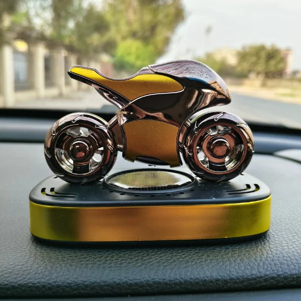 Car Dashboard Solar Air Freshener Heavy Bike with Refill Perfume