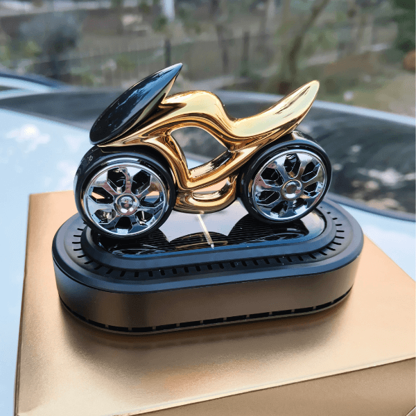 Car Dashboard Solar Air Freshener Motorcycle with Refill Perfume