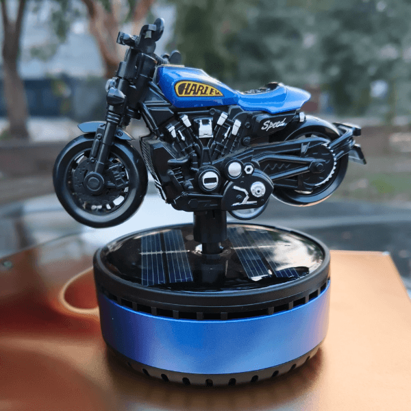 Car Dashboard Solar Air Freshener Harley Bike with Refill Perfume
