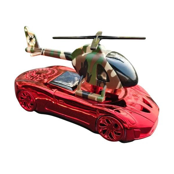 Car Dashboard Solar Air Freshener Racing Car with Helicopter with Refill Perfume