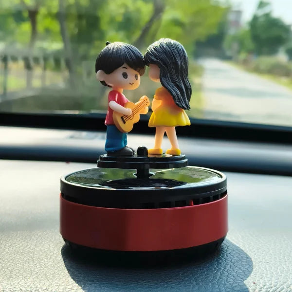 Car Dashboard Solar Air Freshener Couple with Refill Perfume