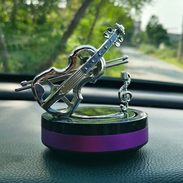 Car Dashboard Solar Air Freshener Guitar with Refill Perfume