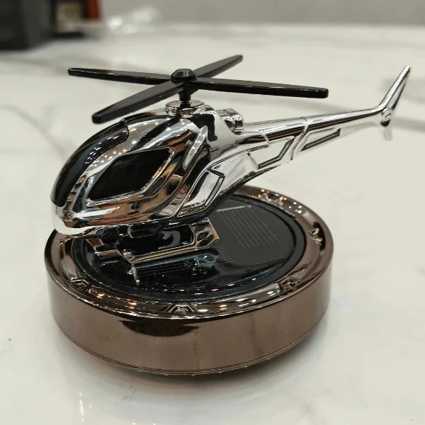Car Dashboard Solar Air Freshener Helicopter with Refill Perfume