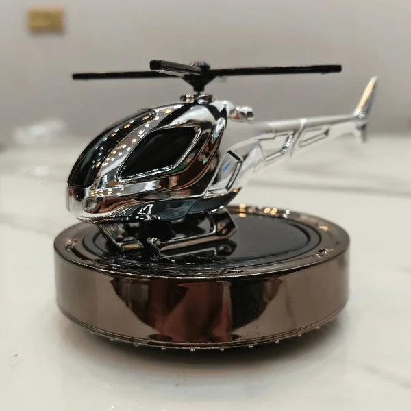 Car Dashboard Solar Air Freshener Helicopter with Refill Perfume