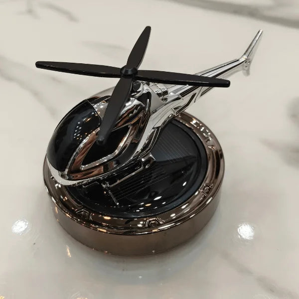 Car Dashboard Solar Air Freshener Helicopter with Refill Perfume