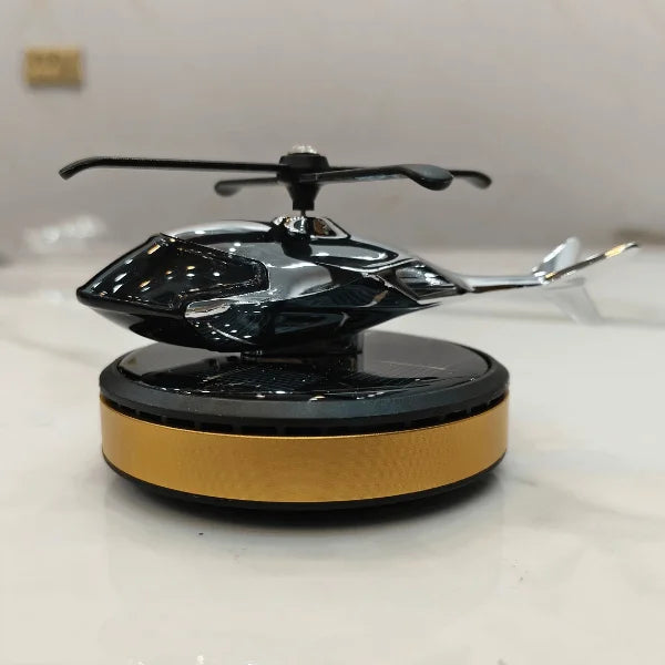 Car Dashboard Solar Air Freshener Helicopter with Refill Perfume
