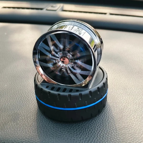 Car Dashboard Solar Air Freshener Truck Wheel with Refill Perfume
