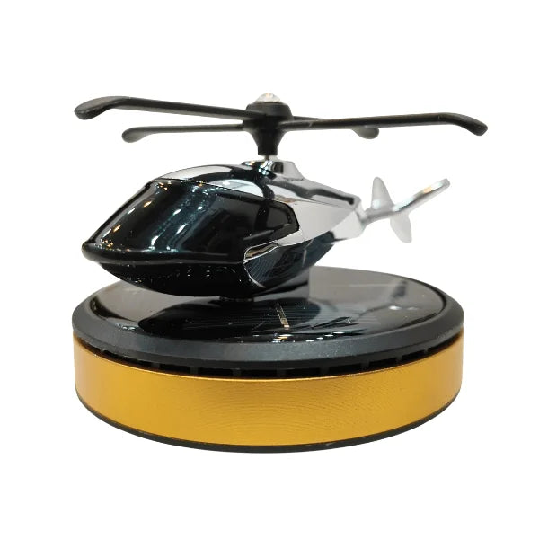 Car Dashboard Solar Air Freshener Helicopter with Refill Perfume