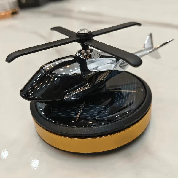 Car Dashboard Solar Air Freshener Helicopter with Refill Perfume