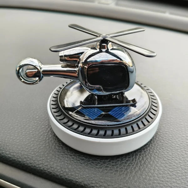 Car Dashboard Solar Air Freshener Helicopter with Refill Perfume