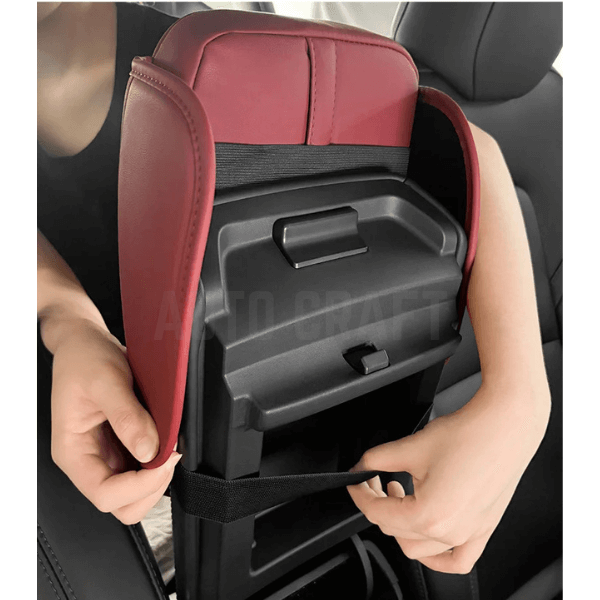 Universal Car Center Console Armrest Cushion with Cup Holder - Black