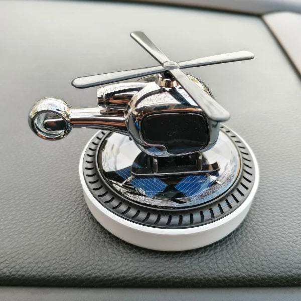Car Dashboard Solar Air Freshener Helicopter with Refill Perfume