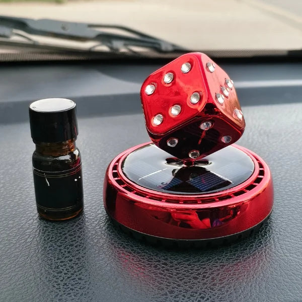 Car Dashboard Solar Air Freshener Dice with Refill Perfume