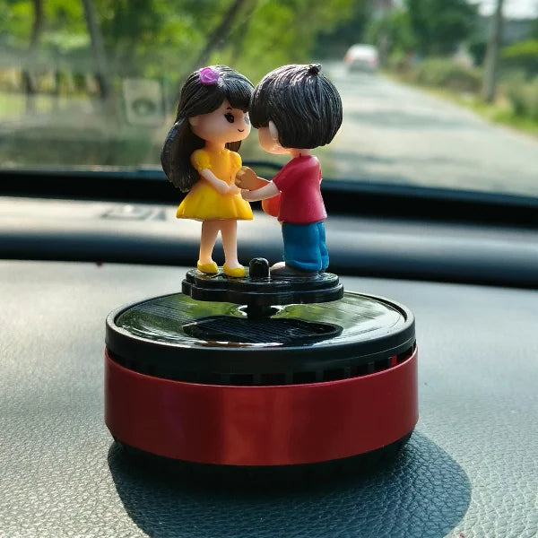 Car Dashboard Solar Air Freshener Couple with Refill Perfume