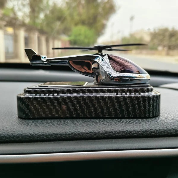 Car Dashboard Solar Air Freshener Helicopter with Refill Perfume