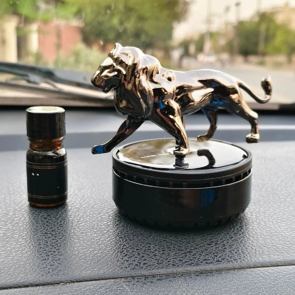 Car Dashboard Solar Air Freshener Lion with Refill Perfume