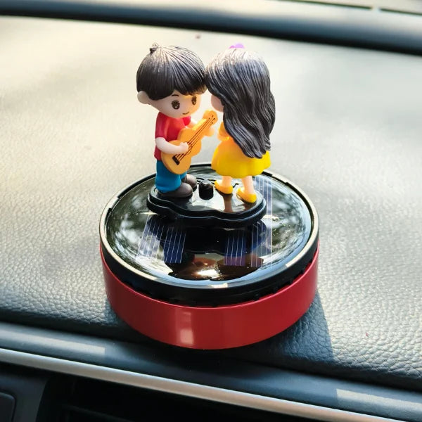 Car Dashboard Solar Air Freshener Couple with Refill Perfume